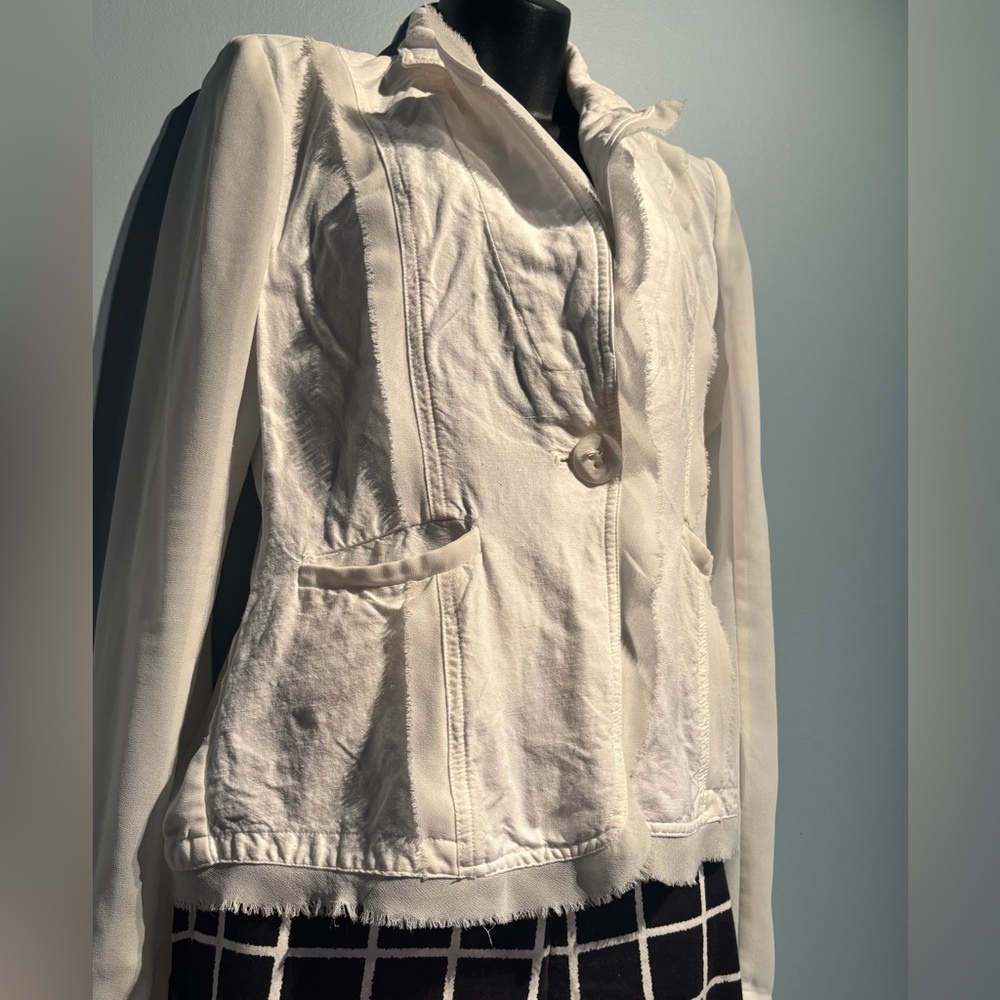 Miilla Linen Blazer with sheer black and sleeves size small - Picture 11 of 16